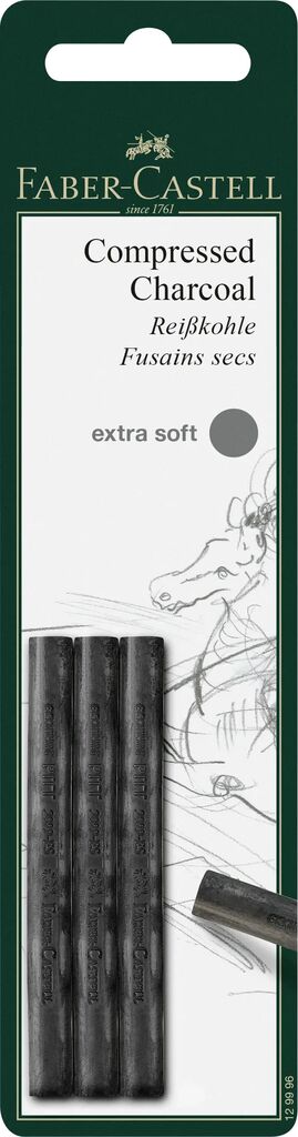 BLISTER 3 BUC CARBUNE PRESAT PITT MONOCHROME EXTRA-SOFT FABER-CASTELL BLISTER 3 BUC CARBUNE PRESAT PITT MONOCHROME EXTRA-SOFT FABER-CASTELL